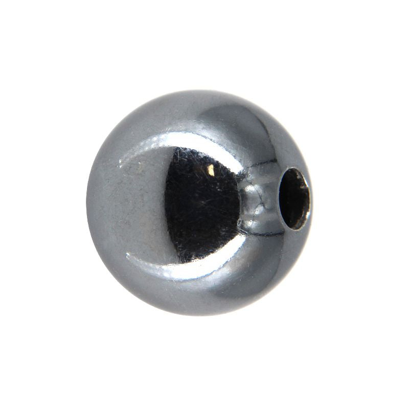 Sterling Silver Shiny  Oxidized Round Bead