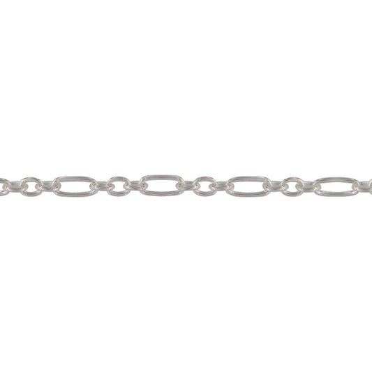 Sterling Silver 3:1 Figaro Chain Sold by foot