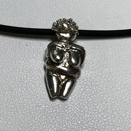 Crone Goddess Sterling Silver on 16" rubber necklace