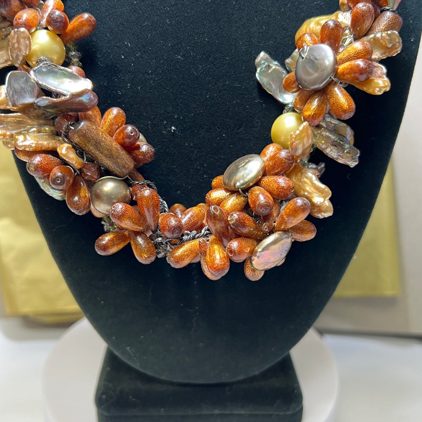 Wetters Garden Necklace 18", Boar Wetters, Pearls, and Sterling Silver