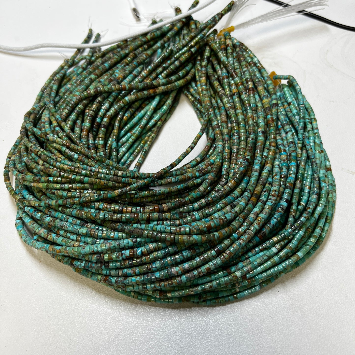 Turquoise American Heishi Cut 16" Strands