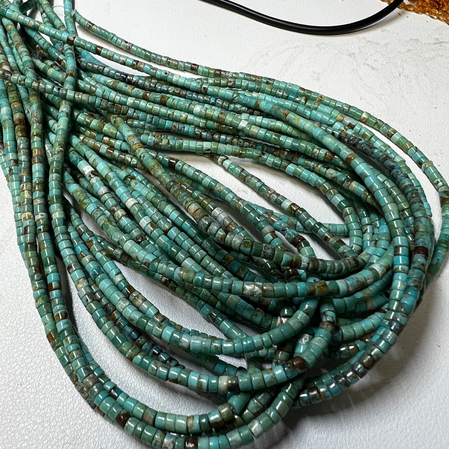 Turquoise American Heishi Cut 16" Strands