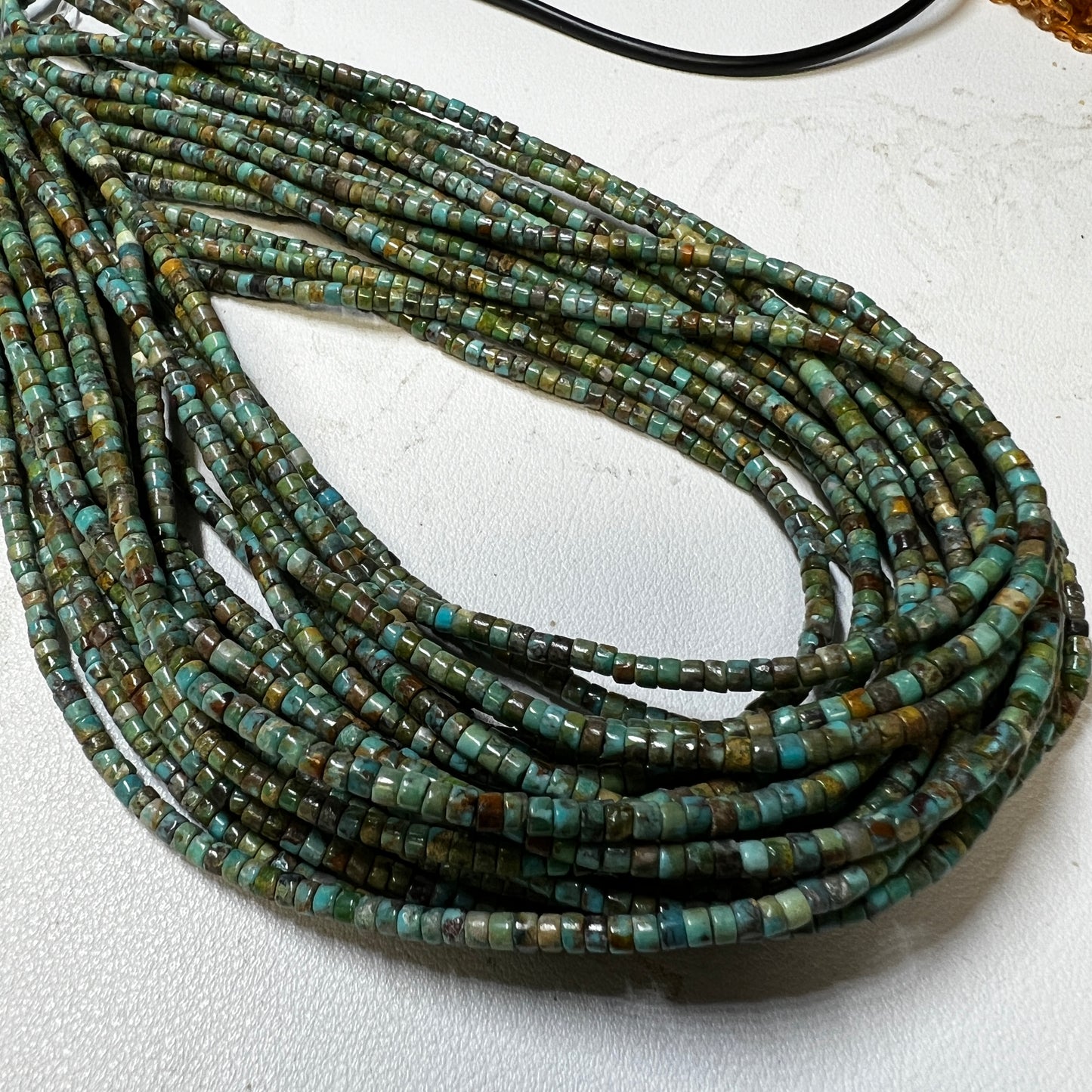 Turquoise American Heishi Cut 16" Strands