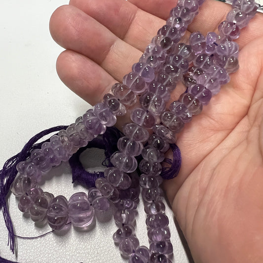 Amethyst Melon Cut 16" 8-11mm