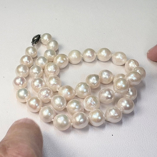 Baroque Edison Pearl Necklace 18" 10-11mm Sterling Clasp 50% off for a limited time