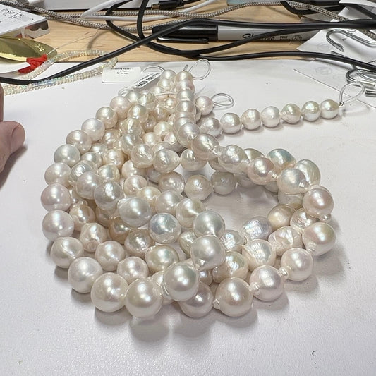 Baroque Edison Pearls 10-12mm 16" Nice luster