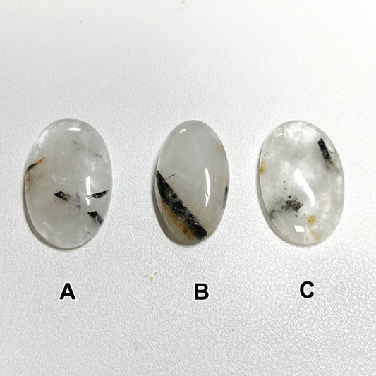 Black Rutile Quartz Cabochons