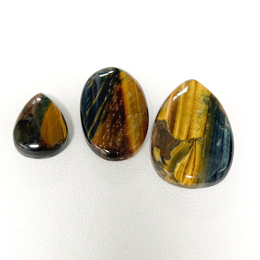 Bi Color Tiger Eye cabochons from South Africa