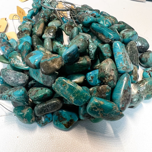 Turquoise American Polished nuggets 8" strands